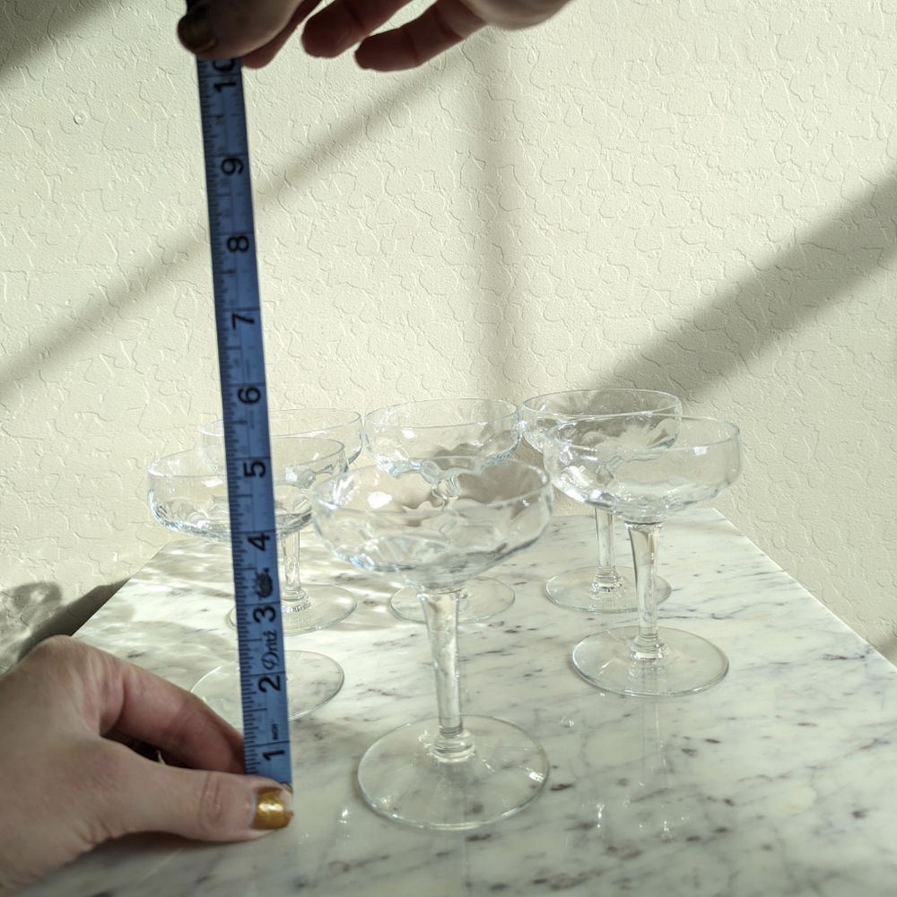 Set of 6 Champagne Saucers - Picture 2 of 9